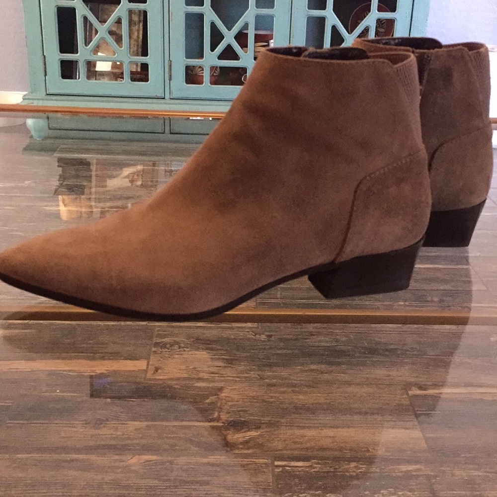 Aquatalia Franca WaterproofTan Suede Leather Boots - Picture 3 of 8